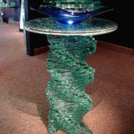 Swirl base-crackle top-glass fountain $3500.